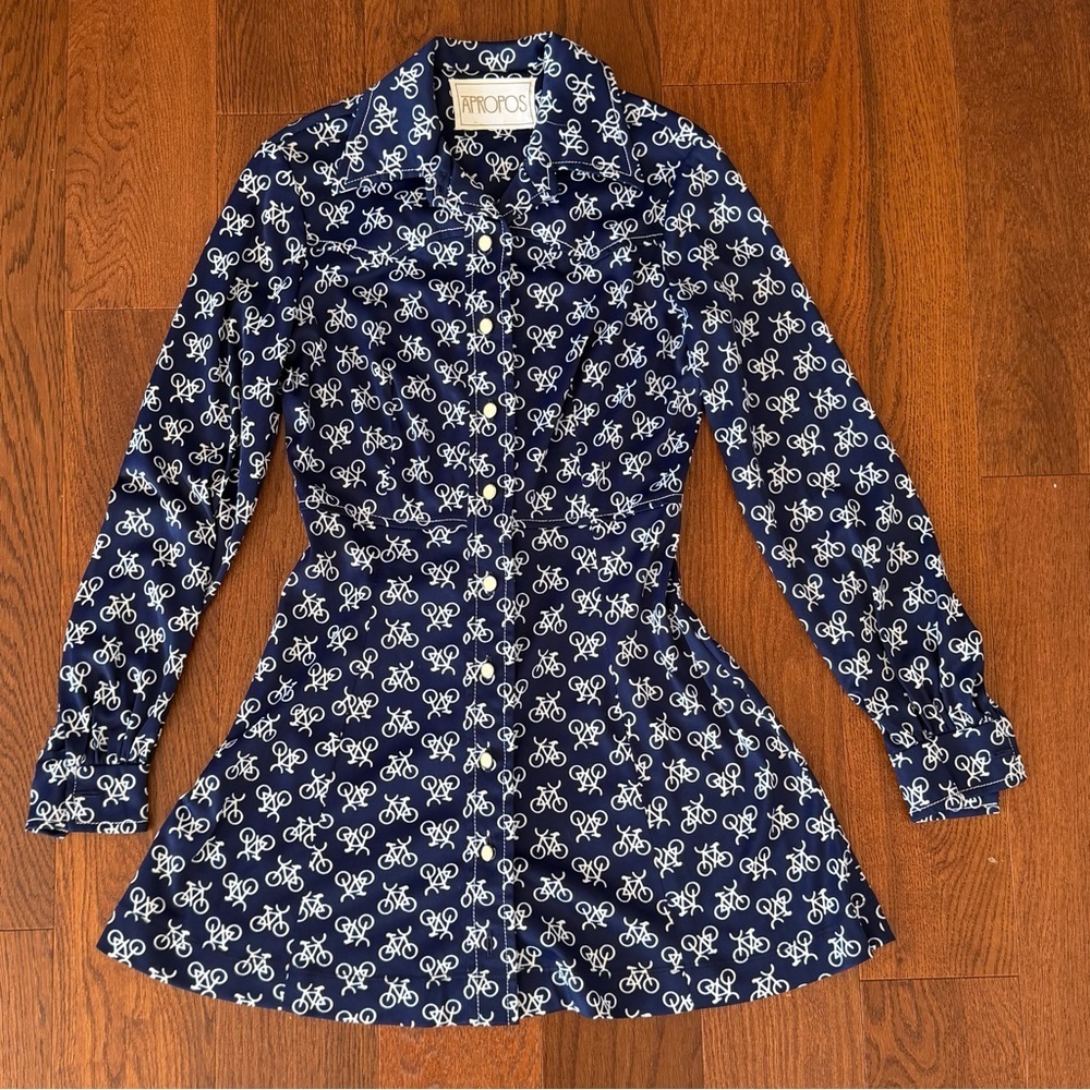 Vintage Bicycle Print Mini Dress by Apropos XS - Picture 8 of 9